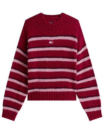 femme tjw badge stripe fluffy sweate xjp