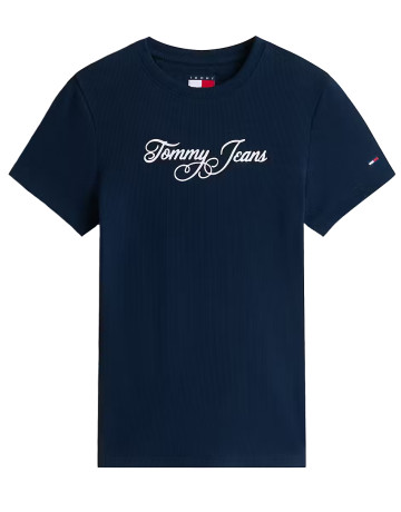 t-shirt femme  tommy hilfiger tjw slim ess logo 1 rib tee ex