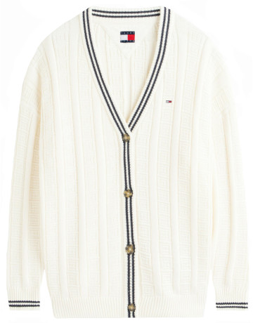 maillot femme  tommy hilfiger tjw ovs flag cable cardigan