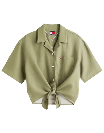 chemise femme  tommy hilfiger tjw tie front linen shirt