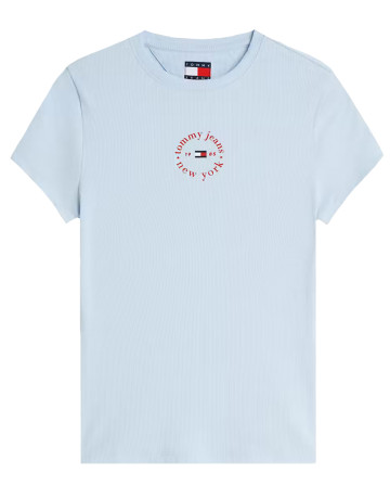 t-shirt femme  tommy hilfiger tjw slim ess logo2 rib tee ext