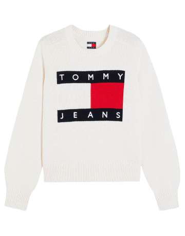 maillot femme  tommy hilfiger tjw flag sweater ext