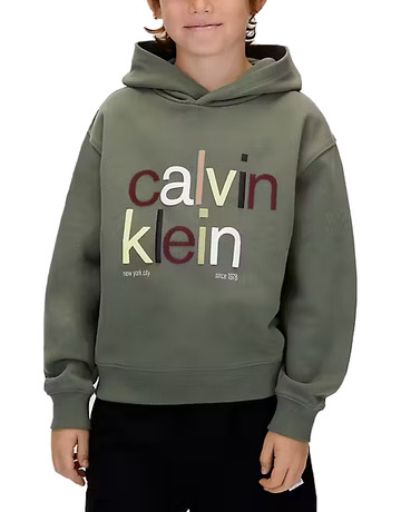 sweat-shirt garçon  calvin klein color logo graphic terry hoodi
