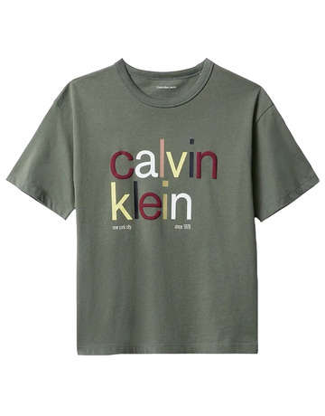 t-shirt garçon  calvin klein color logo graphic ss t-shirt