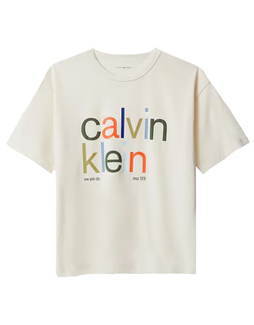 t-shirt garçon  calvin klein color logo graphic ss t-shirt