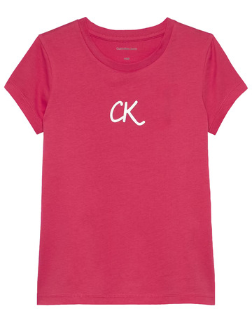 t-shirt fille  calvin klein glitter ck slim fit tee