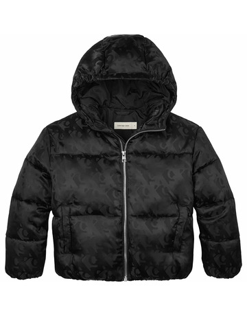 cazadora fille  calvin klein ck logo aop puffer jacket