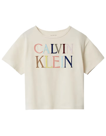 t-shirt fille  calvin klein colored logo ss t-shirt
