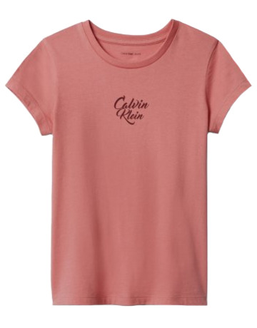 t-shirt fille  calvin klein script logo graphic ss t-shirt