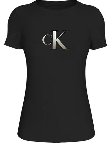 t-shirt femme  calvin klein gradient ck slim tee