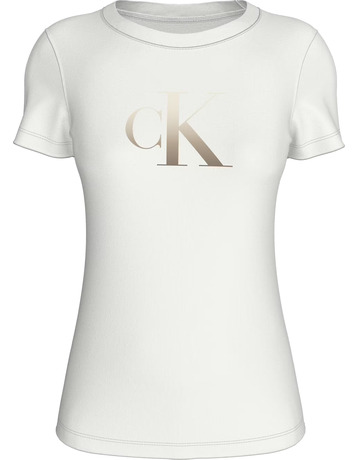 t-shirt femme  calvin klein gradient ck slim tee