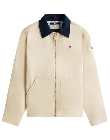 garçon contrast collar cotton jacket aci