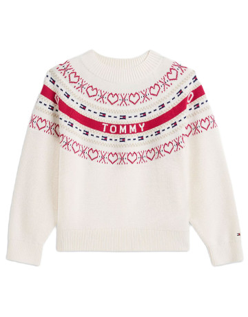 maillot fille  tommy hilfiger intarsia sweater