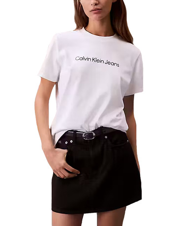 t-shirt femme  calvin klein w a- inst. logo classic tee ss