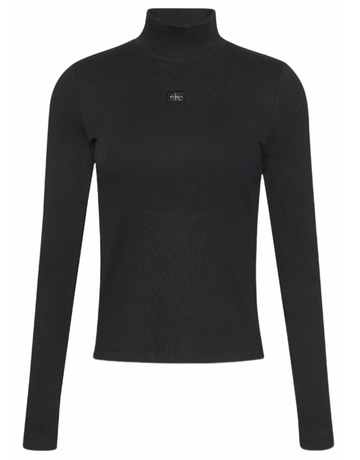 chemise femme  calvin klein w ls woven label turtleneck