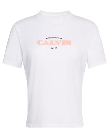 t-shirt femme  calvin klein w ss classic resort calvin log