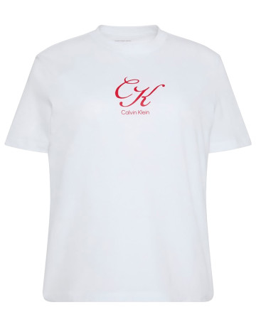 t-shirt femme  calvin klein w ss classic script initial te
