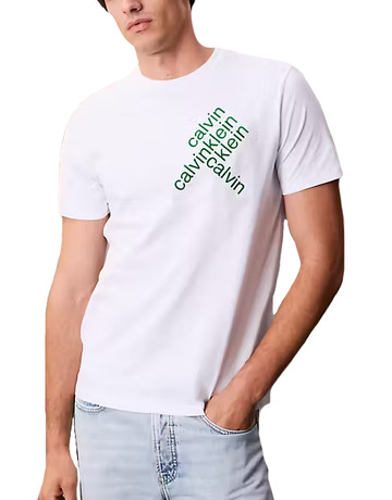 t-shirt homme  calvin klein m ss 30s eu ck bh word stack g