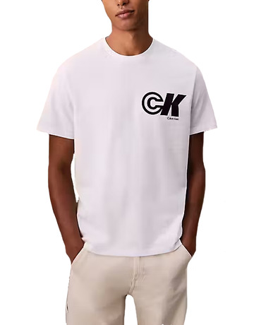 t-shirt homme  calvin klein m ss 20s ck sport logo graphic