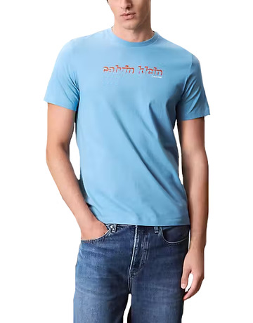 t-shirt homme  calvin klein m ss 30s eu calvin line 3d gra