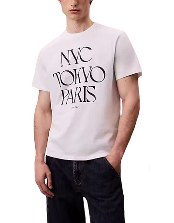 t-shirt homme  calvin klein m ss 20s tc flagship city grap