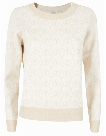 sweat-shirt femme  yes zee maglia donna jaquard, girocoll