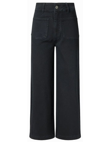pantalon femme  pepe jeans high rise wide crop tania pock
