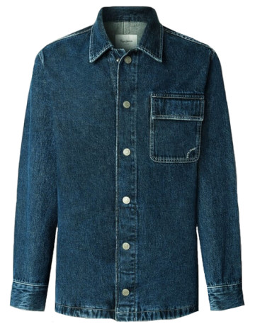 chemise homme  pepe jeans otto overshirt petrol blue