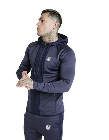 sweat-shirt homme  siksilk siksilk creased nylon zip thro