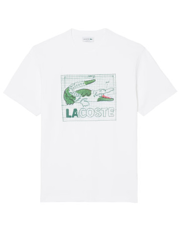 t-shirt homme  lacoste tee-shirts col rond homme adul