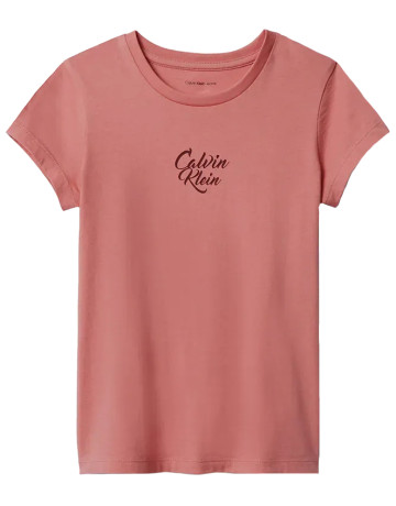 t-shirt fille  calvin klein script logo graphic ss t-shirt