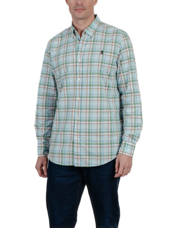 homme chemise popelin cuadros verde