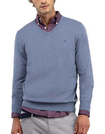 maillot homme  el ganso maillot cuello pico coderas azu