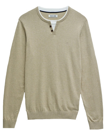 homme knit henley w/ collar maillot d 003