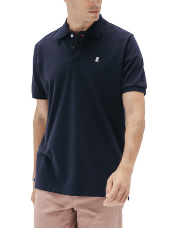 homme pôle lavado bordado a contrast azul mar