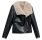 manteau femme  salsa jeans pu jacket with faux fur collar