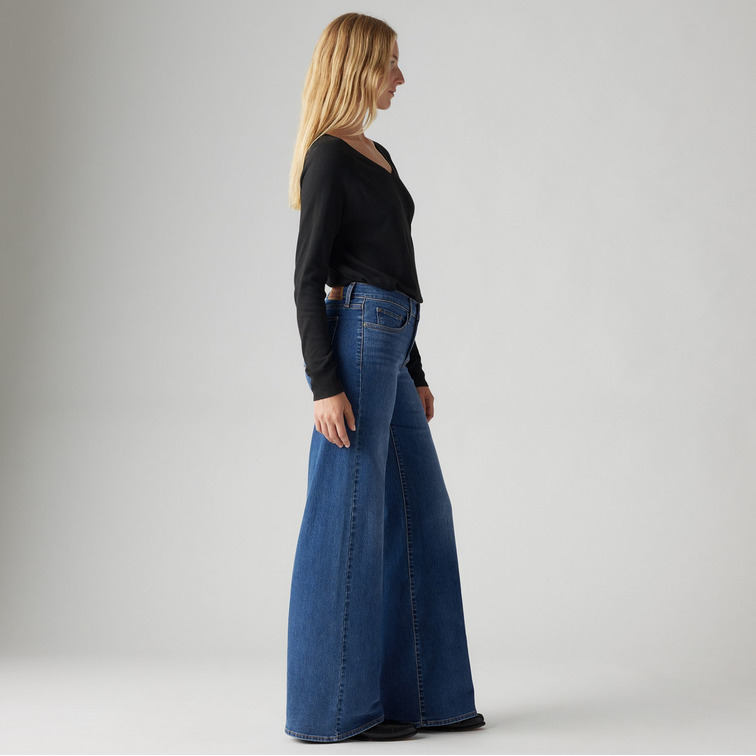 jeans femme  levi's 318 shaping wide leg clever gi