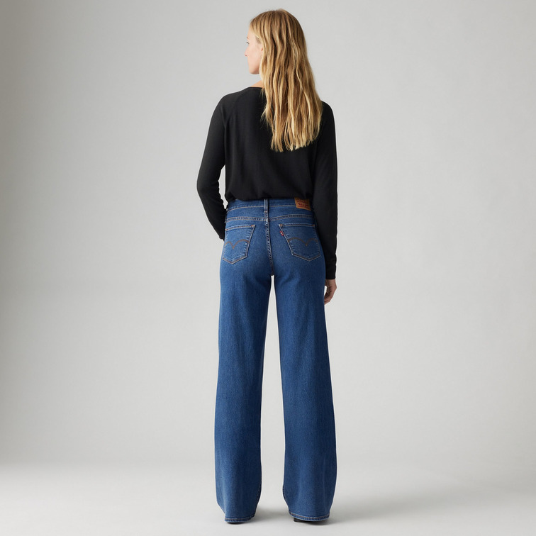 jeans femme  levi's 318 shaping wide leg clever gi