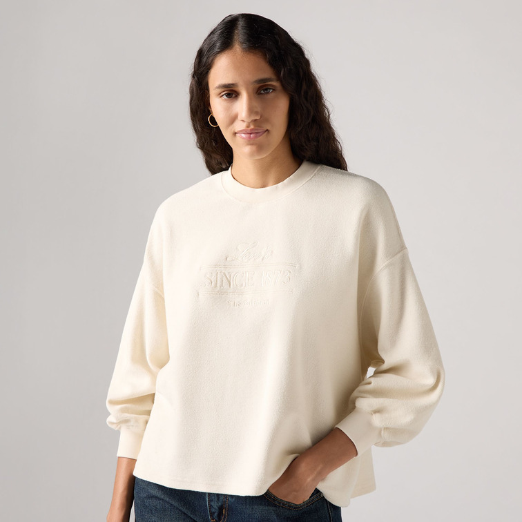 t-shirt femme  levi's gr leo crew 2.0 neutrals