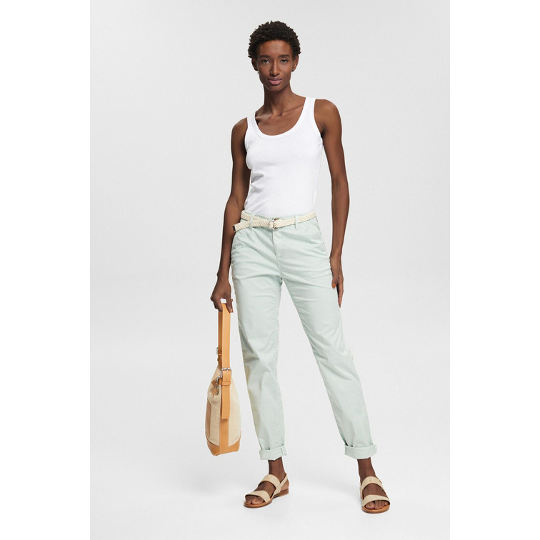 pantalon chino con ceinture trenzado femme ESPRIT