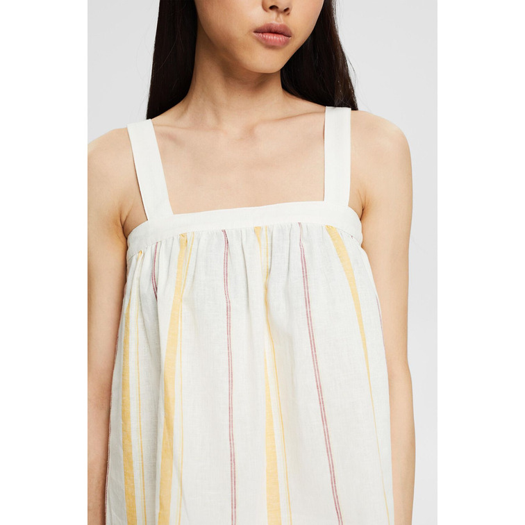 top a rayas en mezcla de lino femme ESPRIT