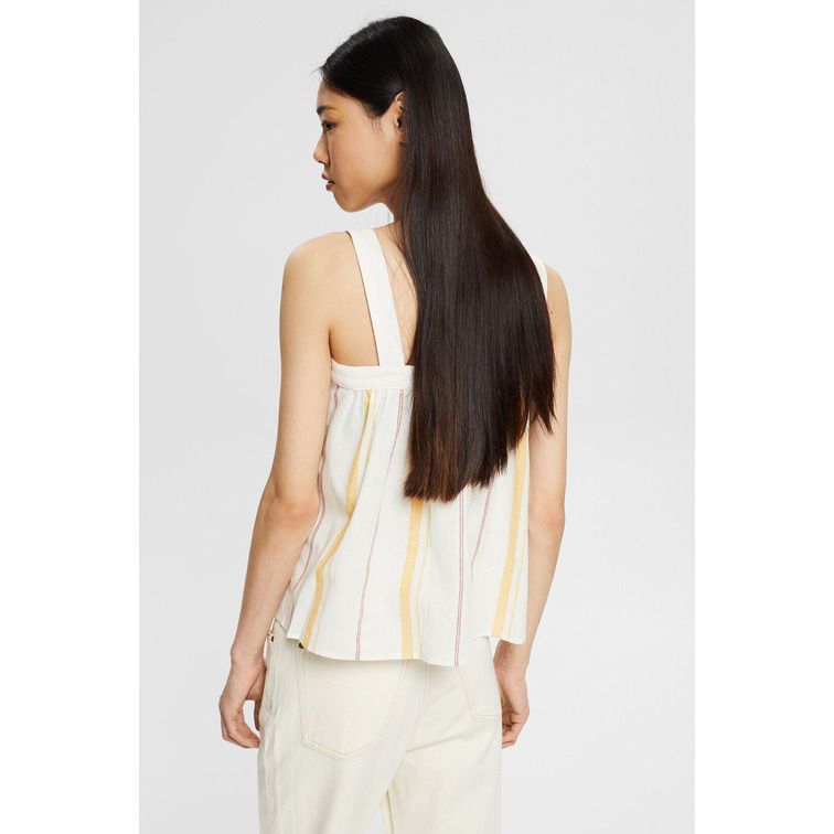top a rayas en mezcla de lino femme ESPRIT