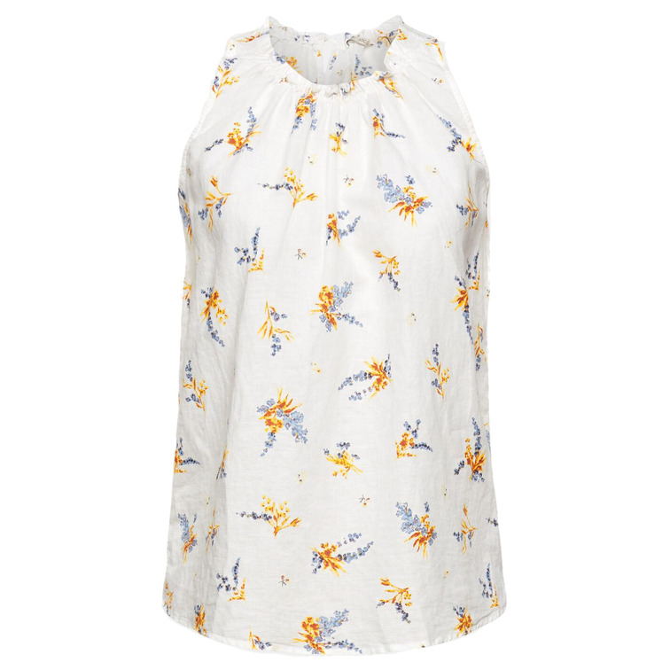 blusa con estampado floral en mezcla de lino femme ESPRIT