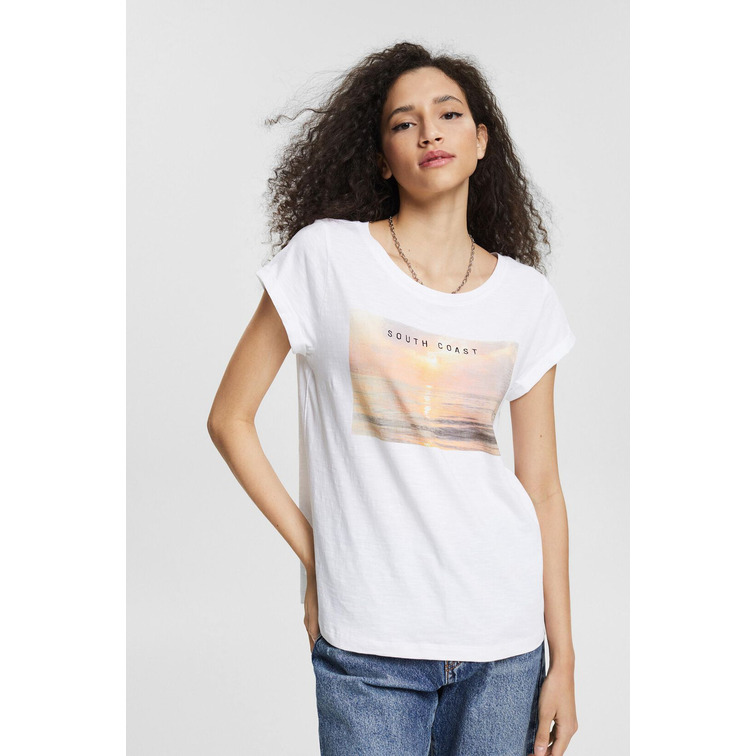 t-shirt con estampado artístico femme ESPRIT