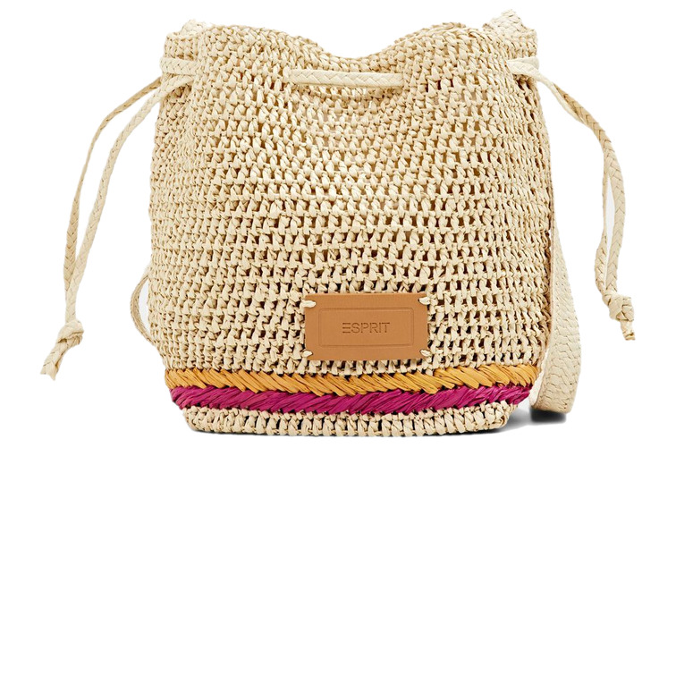 sac à main tipo saco en papel trenzado femme ESPRIT