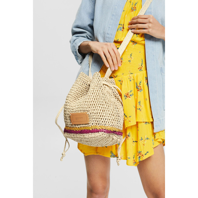 sac à main tipo saco en papel trenzado femme ESPRIT