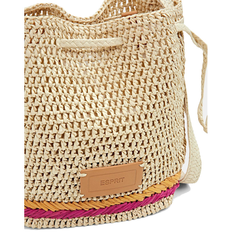 sac à main tipo saco en papel trenzado femme ESPRIT