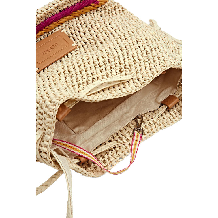 sac à main tipo saco en papel trenzado femme ESPRIT