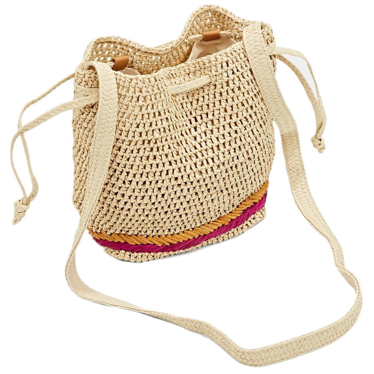 sac à main tipo saco en papel trenzado femme ESPRIT