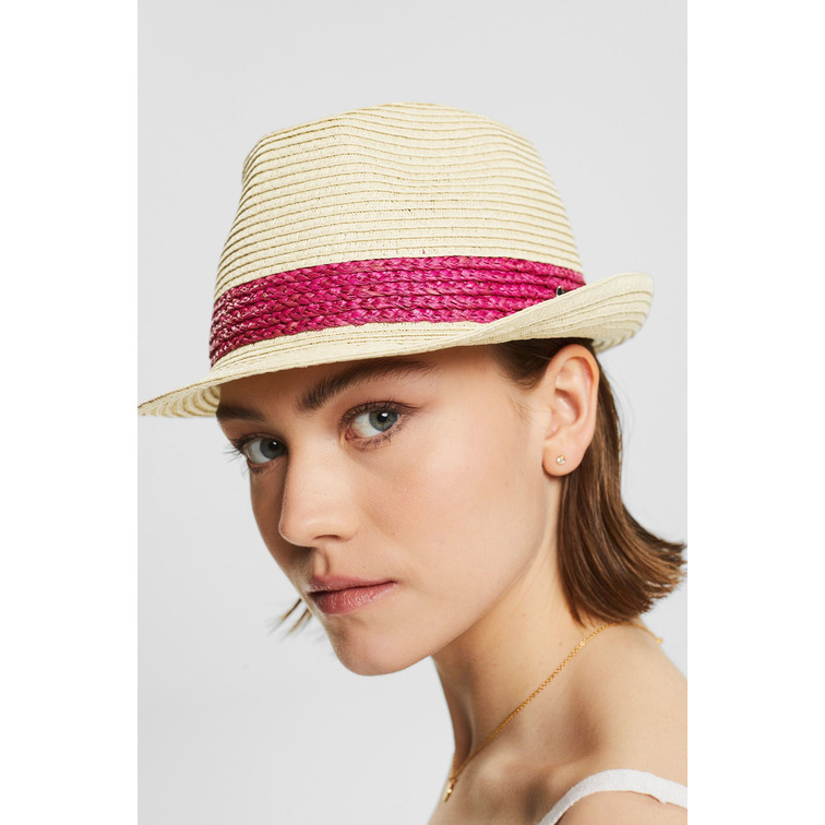 sombrero trilby con cinta de paja femme ESPRIT